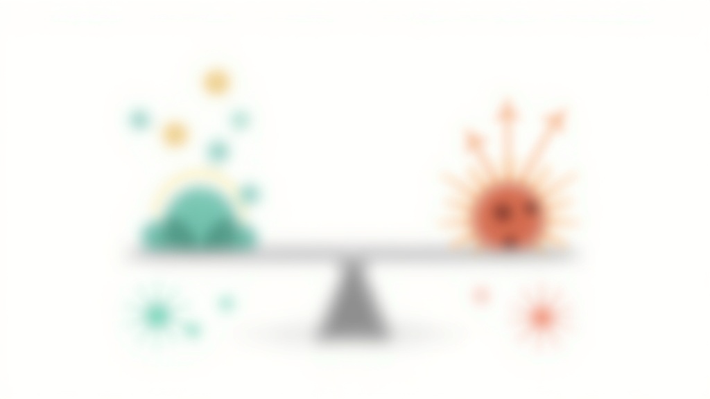 Conceptual illustration showing balanced immune regulation versus harmful immune overstimulation in autoimmune disease
