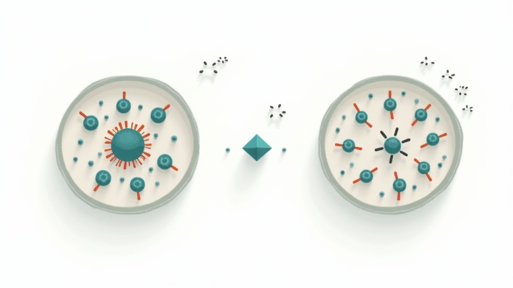 Diagram showing TLR4 overexpression in Hashimoto thyroid tissue and the mechanism of LDN immune modulation
